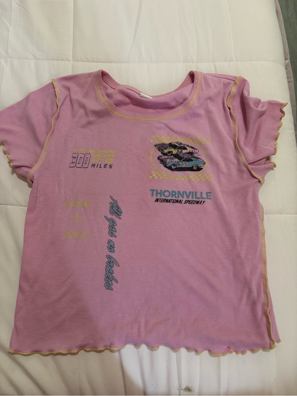 Thornville Pink Graphic Kids Tee - Racing Print